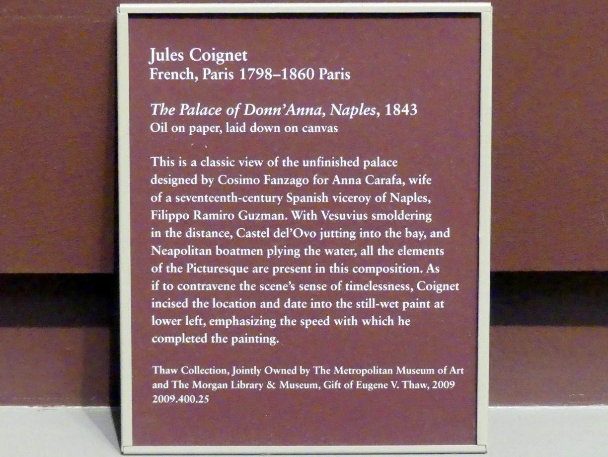 Jules Coignet (1843–1844), Der Palazzo Donn'Anna in Neapel, New York, Metropolitan Museum of Art (Met), Saal 806, 1843, Bild 2/2
