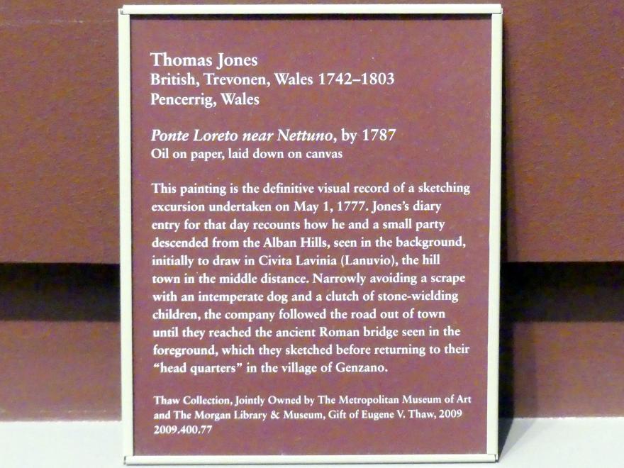 Thomas Jones (1777–1786), Ponte Loreto bei Nettuno, New York, Metropolitan Museum of Art (Met), Saal 806, vor 1787, Bild 2/2