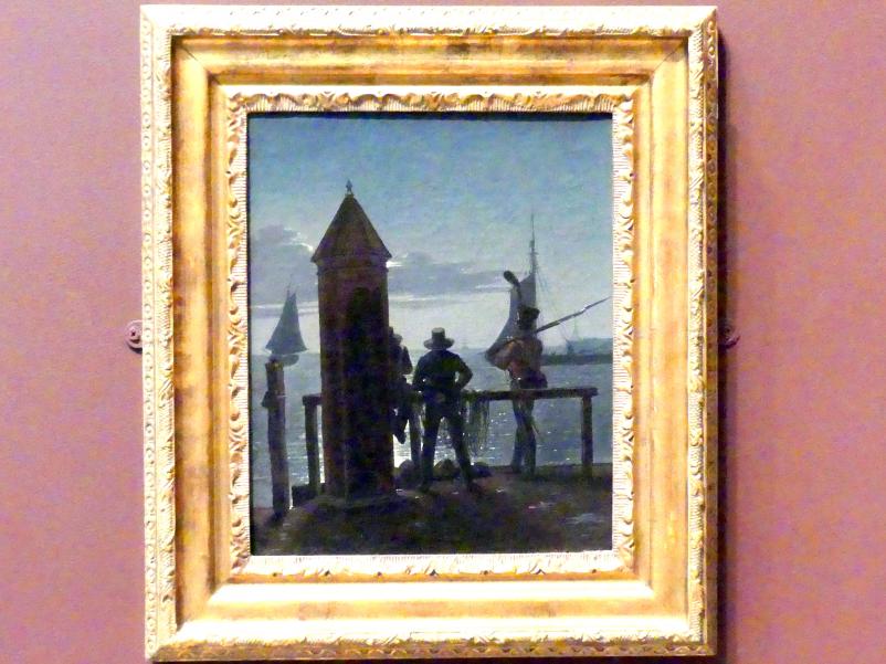 Martinus Rørbye (1830–1839), Blick von den Zitadellenmauern auf Kopenhagen bei Mondschein, New York, Metropolitan Museum of Art (Met), Saal 807, 1839, Bild 1/2