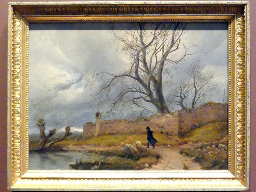 Julius von Leypold (1824–1835), Wanderer im Sturm, New York, Metropolitan Museum of Art (Met), Saal 807, 1835, Bild 1/2