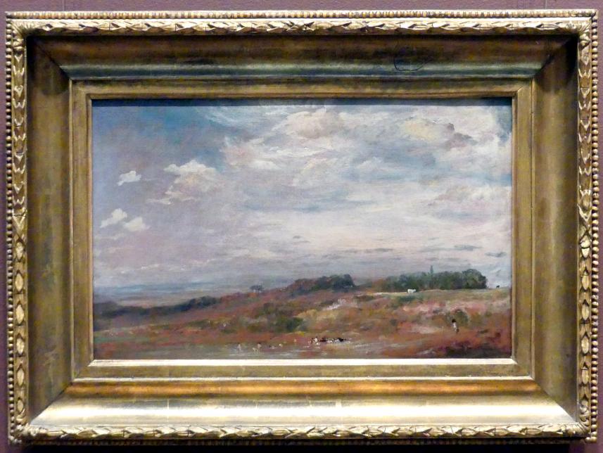 John Constable (1804–1850), Hampstead Heath mit Badenden, New York, Metropolitan Museum of Art (Met), Saal 808, um 1821–1822, Bild 1/2