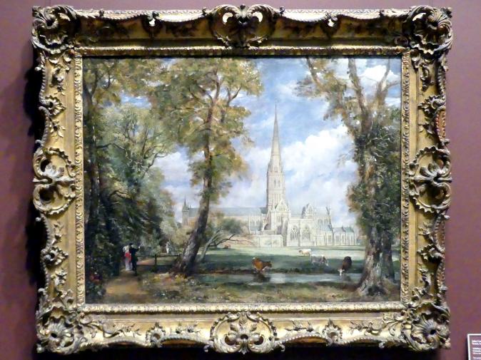 John Constable (1804–1837), Die Kathedrale von Salisbury vom Garten des Bischofs aus, New York, Metropolitan Museum of Art (Met), Saal 808, um 1825