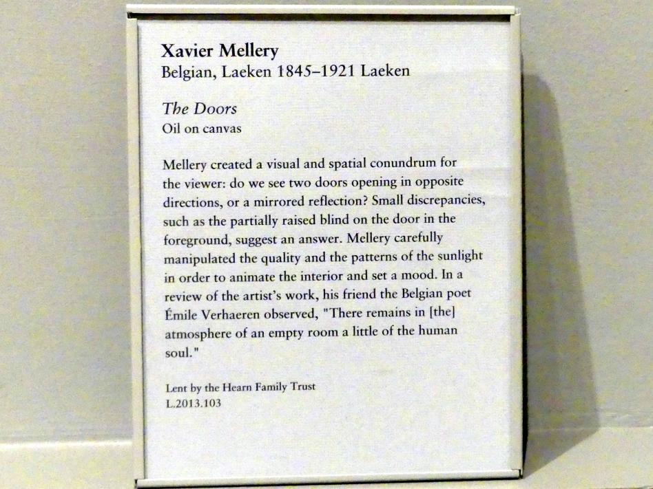 Xavier Mellery (Undatiert), Die Türen, New York, Metropolitan Museum of Art (Met), Saal 813, Undatiert, Bild 2/2