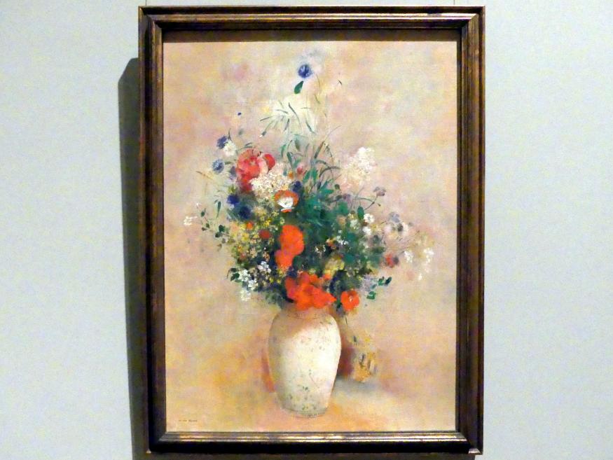 Odilon Redon (1875–1914), Blumenvase (Rosa Hintergrund), New York, Metropolitan Museum of Art (Met), Saal 813, um 1906, Bild 1/2