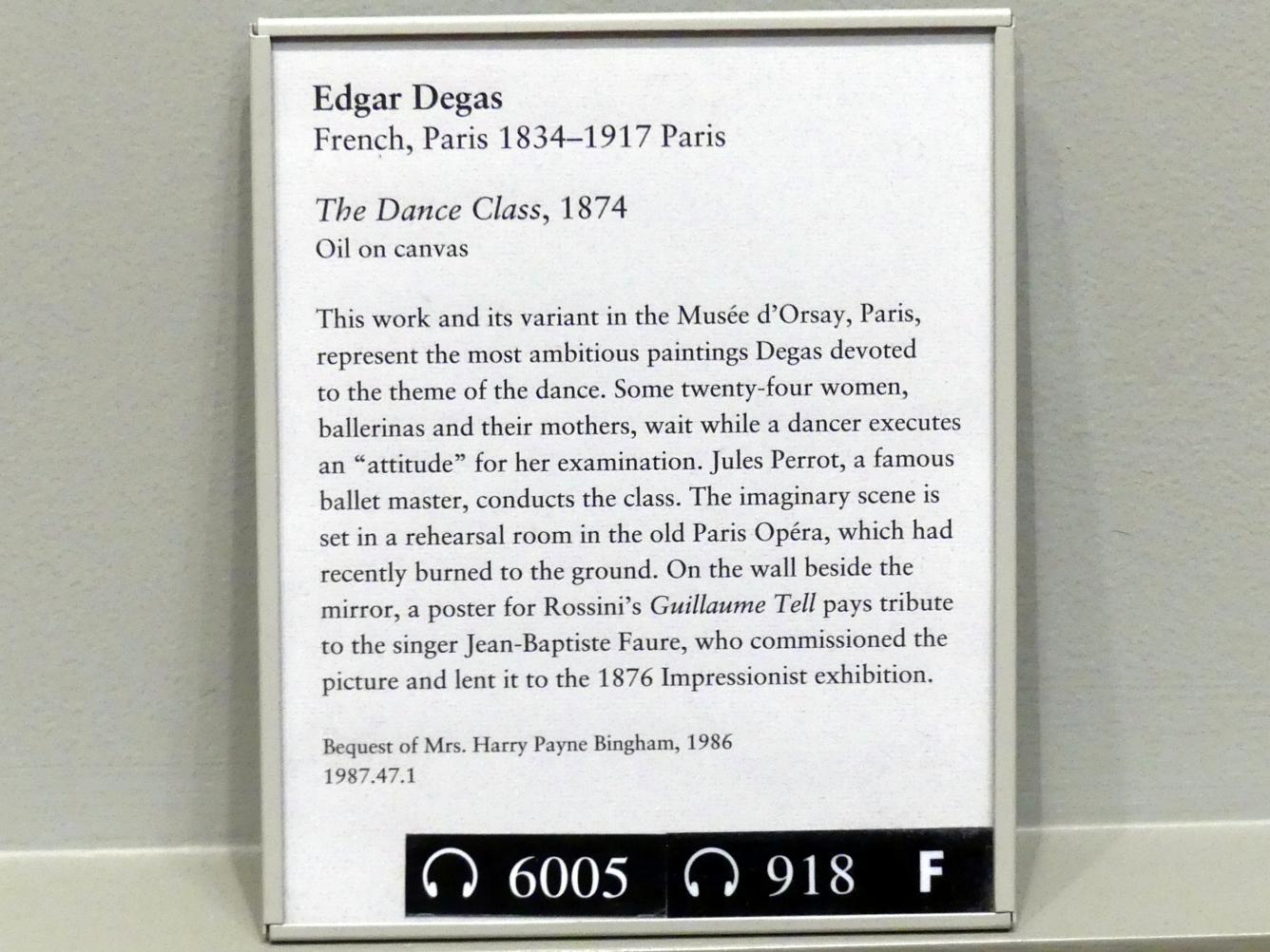 Edgar Degas (1855–1909), Der Tanzsaal, New York, Metropolitan Museum of Art (Met), Saal 815, 1874, Bild 2/2