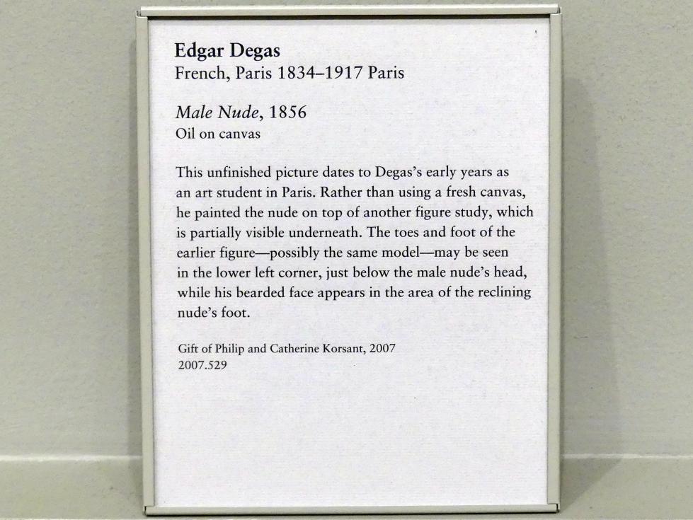 Edgar Degas (1855–1909), Männlicher Akt, New York, Metropolitan Museum of Art (Met), Saal 815, 1856, Bild 2/2