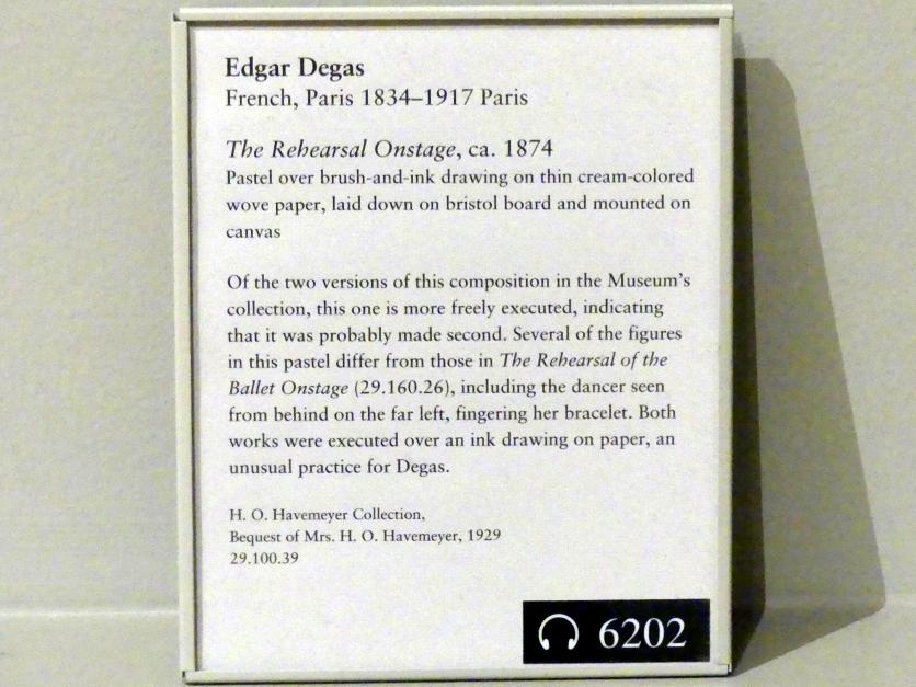 Edgar Degas (1855–1909), Bühnenprobe, New York, Metropolitan Museum of Art (Met), Saal 816, um 1874, Bild 2/2