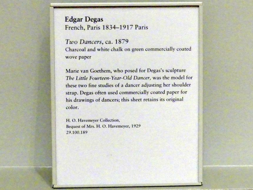 Edgar Degas (1855–1909), Zwei Tänzerinnen, New York, Metropolitan Museum of Art (Met), Saal 816, um 1879, Bild 2/2