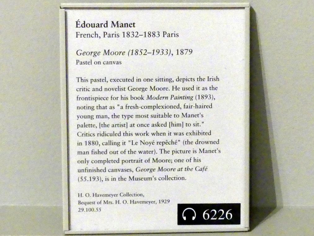 Édouard Manet (1855–1882), George Moore (1852-1933), New York, Metropolitan Museum of Art (Met), Saal 817, 1879, Bild 2/2