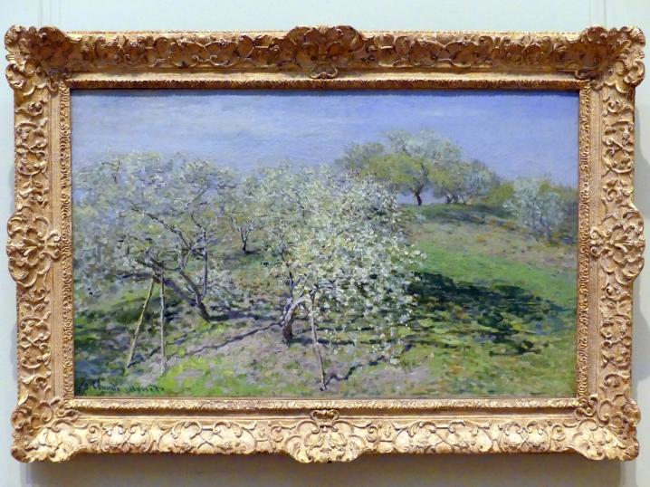 Claude Monet (1864–1925), Frühling (Obstbäume in voller Blüte), New York, Metropolitan Museum of Art (Met), Saal 818, 1873, Bild 1/2