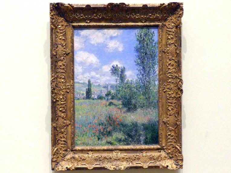 Claude Monet (1864–1925), Ansicht von Vétheuil, New York, Metropolitan Museum of Art (Met), Saal 818, 1880, Bild 1/2