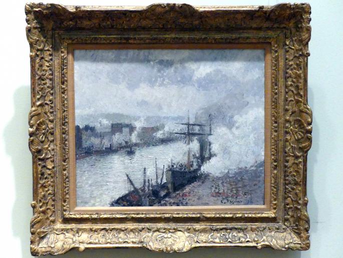Camille Pissarro (1863–1903), Dampfschiffe im Hafen von Rouen, New York, Metropolitan Museum of Art (Met), Saal 820, 1896, Bild 1/2