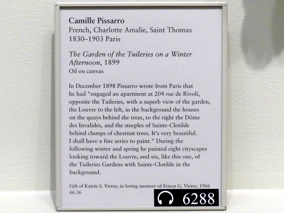 Camille Pissarro (1863–1903), Der Tuileriengarten an einem Winternachmittag, New York, Metropolitan Museum of Art (Met), Saal 820, 1899, Bild 2/2