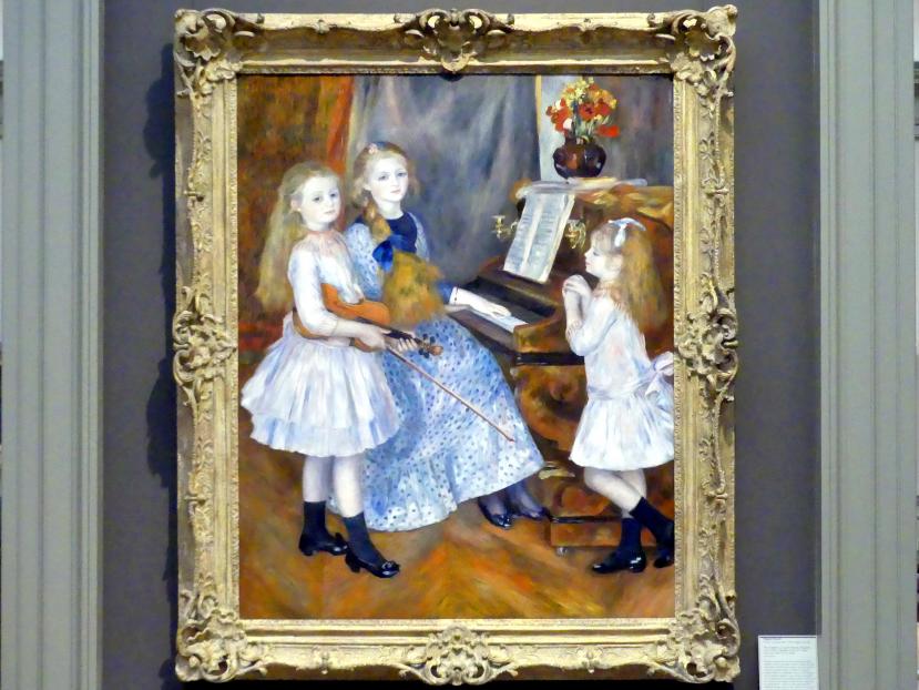 Auguste Renoir (Pierre-Auguste Renoir) (1866–1918), Die Töchter von Catulle Mendès, Huguette (1871-1964), Claudine (1876-1937) und Helyonne (1879-1955), New York, Metropolitan Museum of Art (Met), Saal 821, 1888, Bild 1/2