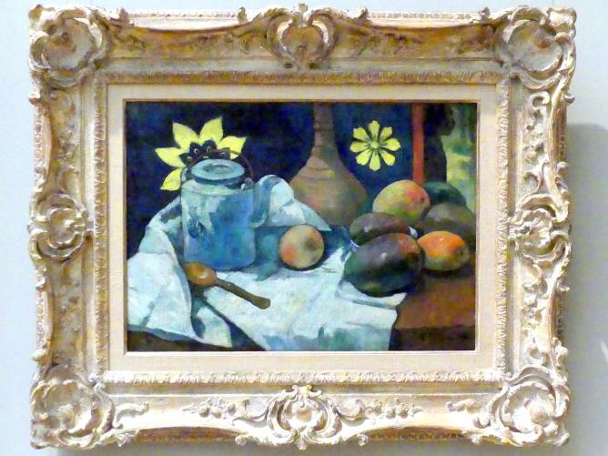 Paul Gauguin (1875–1902), Stillleben mit Teekanne und Obst, New York, Metropolitan Museum of Art (Met), Saal 822, 1896, Bild 1/2