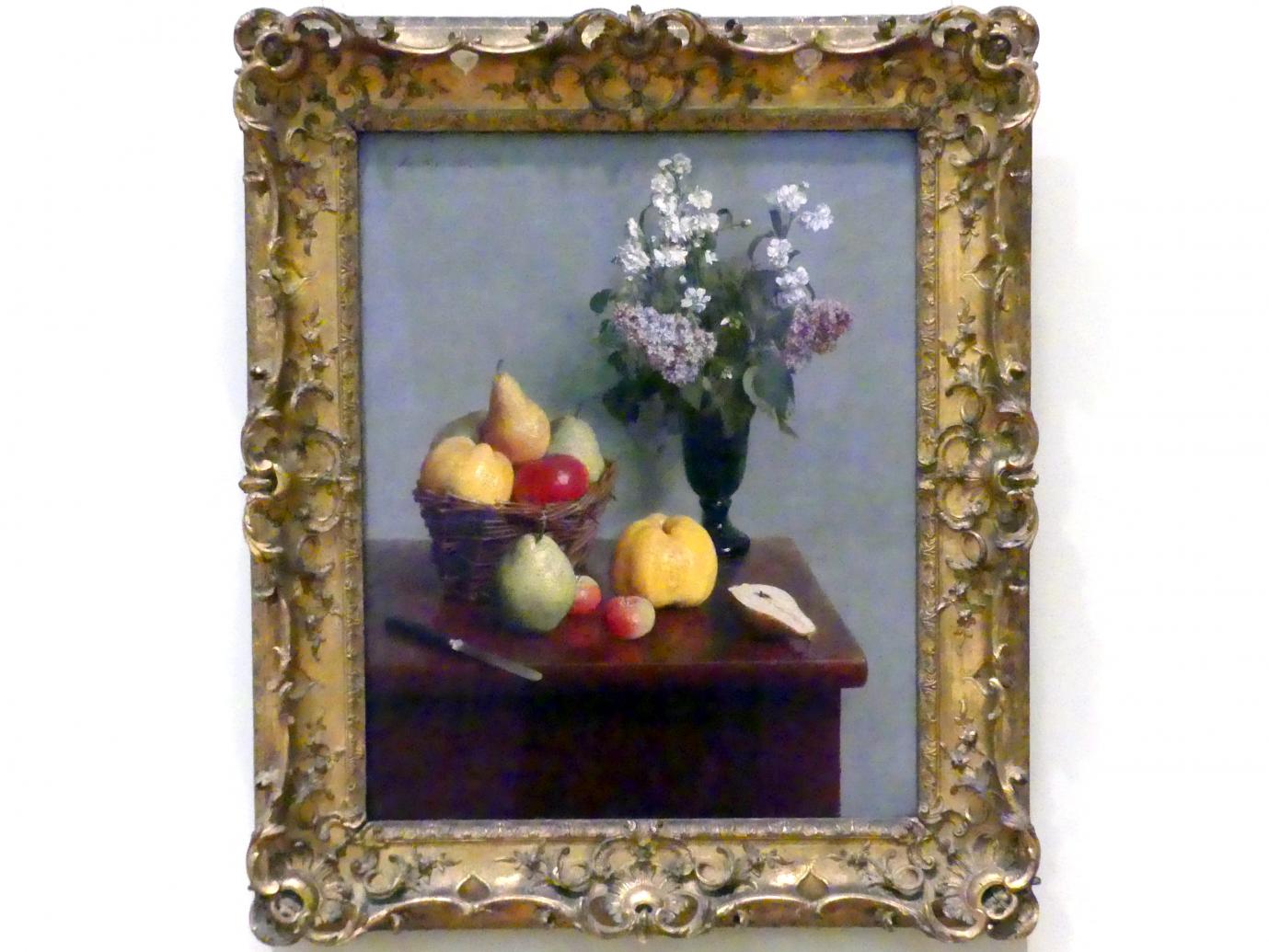 Henri Fantin-Latour (1858–1888), Stillleben mit Blumen und Obst, New York, Metropolitan Museum of Art (Met), Saal 824, 1866, Bild 1/2