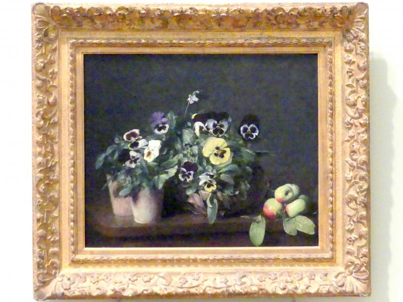 Henri Fantin-Latour (1858–1888), Stillleben mit Stiefmütterchen, New York, Metropolitan Museum of Art (Met), Saal 824, 1874, Bild 1/2