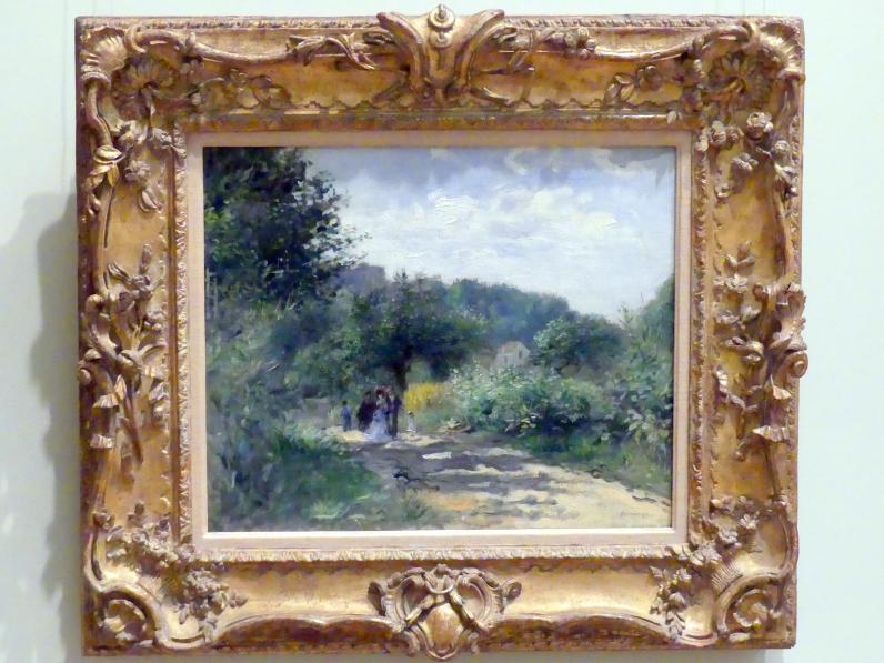 Auguste Renoir (Pierre-Auguste Renoir) (1866–1918), Eine Straße in Louveciennes, New York, Metropolitan Museum of Art (Met), Saal 824, um 1870