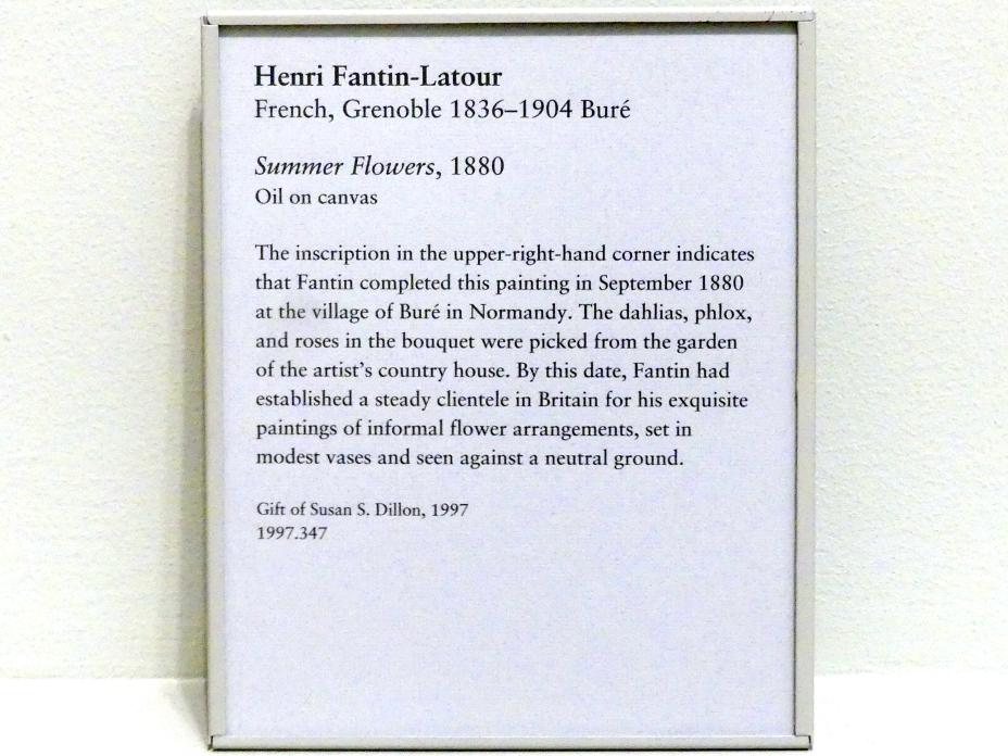 Henri Fantin-Latour (1858–1888), Sommerblumen, New York, Metropolitan Museum of Art (Met), Saal 824, 1880, Bild 2/2