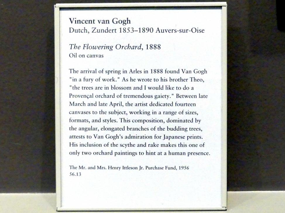 Vincent van Gogh (1882–1890), Blühender Obstgarten, New York, Metropolitan Museum of Art (Met), Saal 825, 1888, Bild 2/2