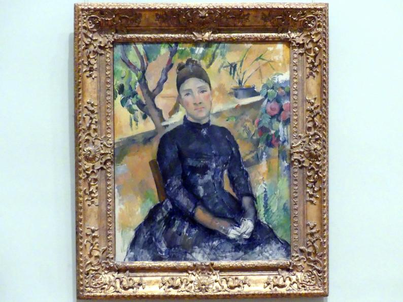 Paul Cézanne (1866–1906), Madame Cézanne (Hortense Fiquet, 1850-1922) im Konservatorium, New York, Metropolitan Museum of Art (Met), Saal 826, 1891