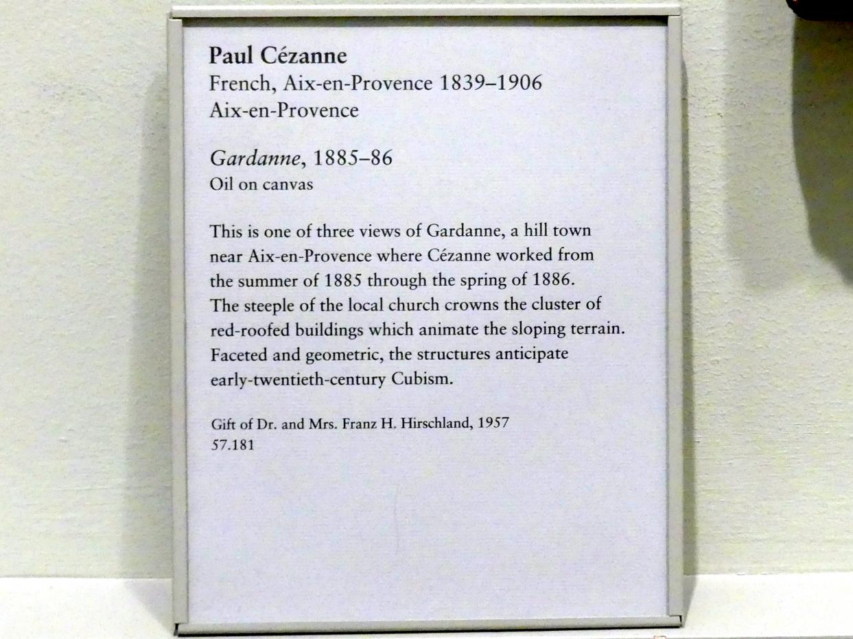 Paul Cézanne (1866–1906), Gardanne, New York, Metropolitan Museum of Art (Met), Saal 826, 1885–1886, Bild 2/3