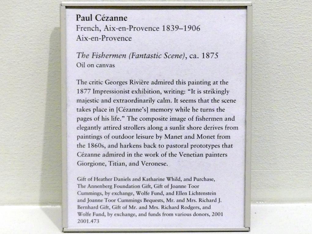 Paul Cézanne (1866–1906), Die Fischer (Fantastische Szene), New York, Metropolitan Museum of Art (Met), Saal 826, um 1875, Bild 2/2