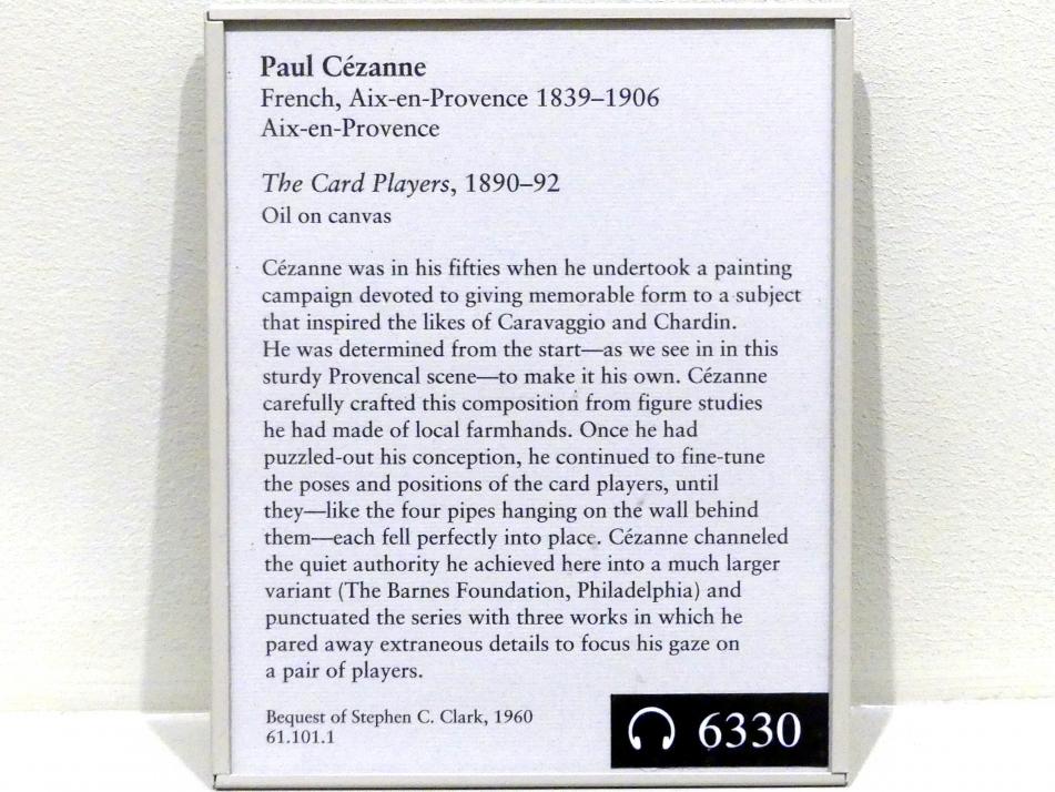 Paul Cézanne (1866–1906), Die Kartenspieler, New York, Metropolitan Museum of Art (Met), Saal 826, 1890–1892, Bild 2/2
