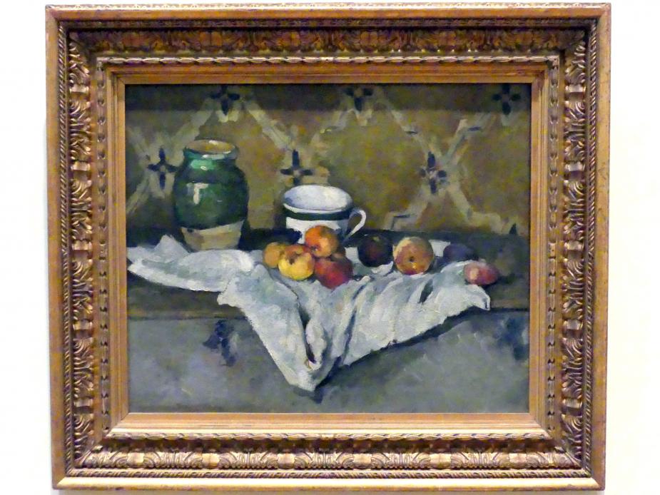 Paul Cézanne (1866–1906), Stillleben mit Topf, Becher und Äpfeln, New York, Metropolitan Museum of Art (Met), Saal 826, um 1877