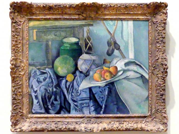 Paul Cézanne (1866–1906), Stillleben mit Ingwerglas und Auberginen, New York, Metropolitan Museum of Art (Met), Saal 826, 1893–1894, Bild 1/2