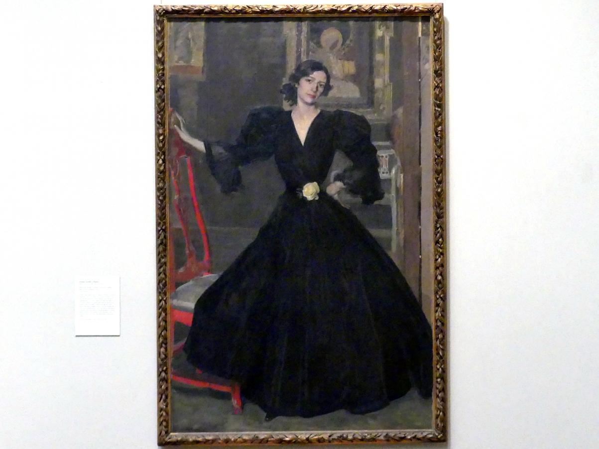 Joaquín Sorolla (1899–1910), Señora de Sorolla (Clotilde García del Castillo, 1865-1929) in Schwarz, New York, Metropolitan Museum of Art (Met), Saal 827, 1906, Bild 1/2