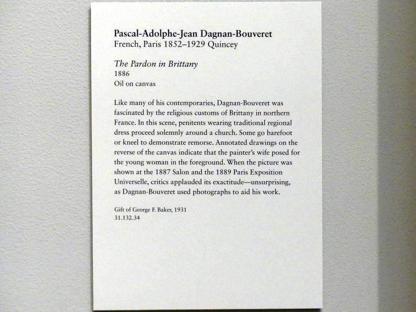 Pascal Adolphe Jean Dagnan (Dagnan-Bouveret) (1886), Der Pardon in der Bretagne, New York, Metropolitan Museum of Art (Met), Saal 827, 1886, Bild 2/2