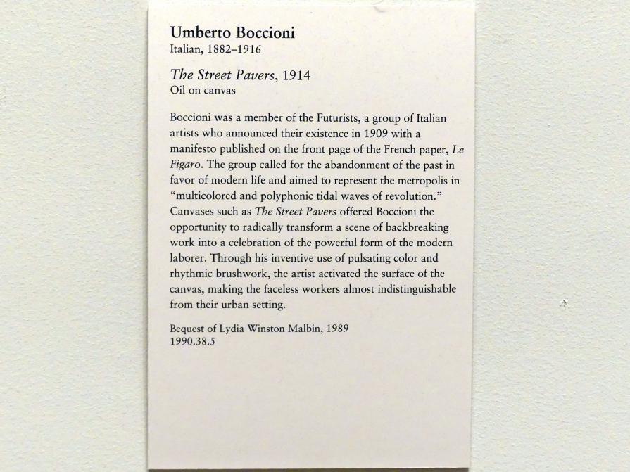 Umberto Boccioni (1910–1914), Die Bauarbeiter, New York, Metropolitan Museum of Art (Met), Saal 830, 1914, Bild 2/2