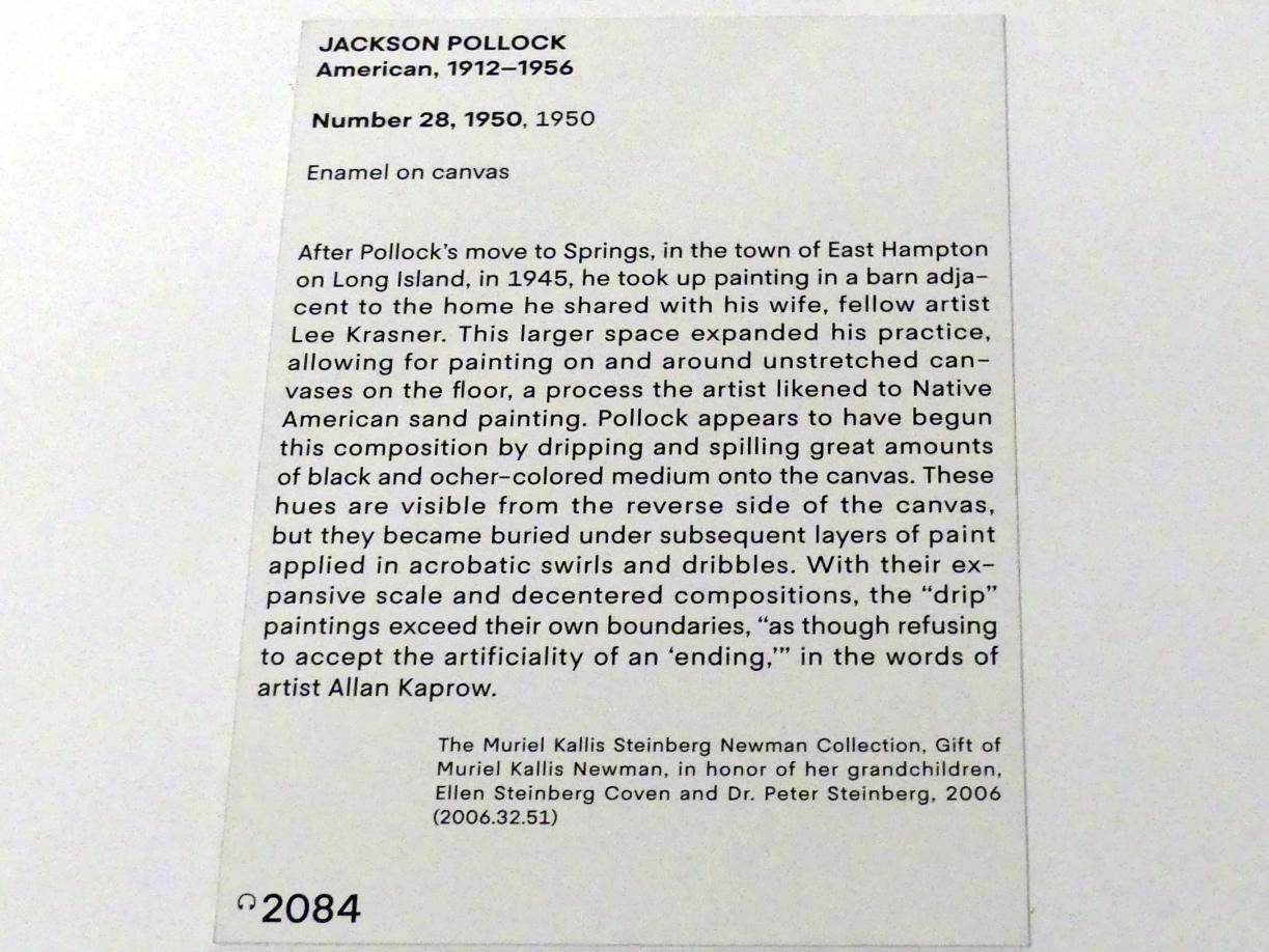 Jackson Pollock (1941–1953), Nummer 28, 1950, New York, Metropolitan Museum of Art (Met), Saal 919, 1950, Bild 2/2