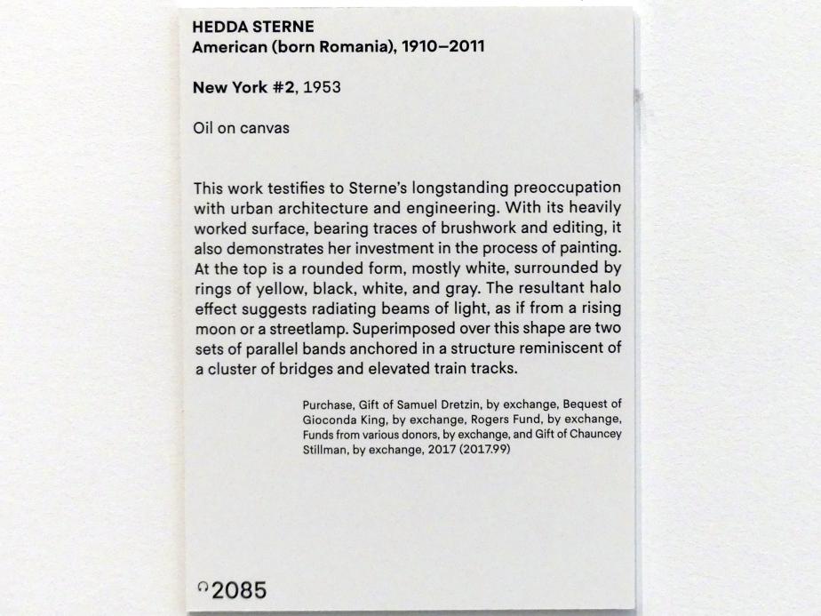Hedda Sterne (1953–1954), New York #2, New York, Metropolitan Museum of Art (Met), Saal 920, 1953, Bild 2/2