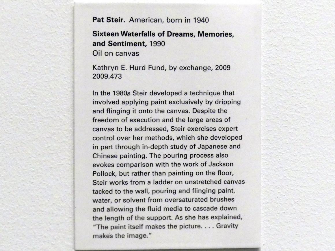 Pat Steir (1985–1991), Sechzehn Wasserfälle mit Träumen, Erinnerungen und Gefühlen, New York, Metropolitan Museum of Art (Met), Saal 925, 1990, Bild 2/2