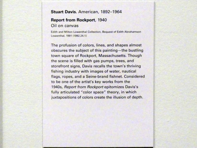 Stuart Davis (1922–1957), Bericht aus Rockport, New York, Metropolitan Museum of Art (Met), Saal 900, 1940, Bild 2/2