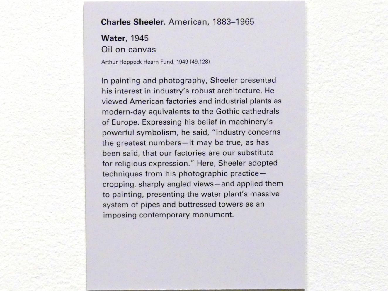 Charles Sheeler (1945), Wasser, New York, Metropolitan Museum of Art (Met), Saal 903, 1945, Bild 2/2
