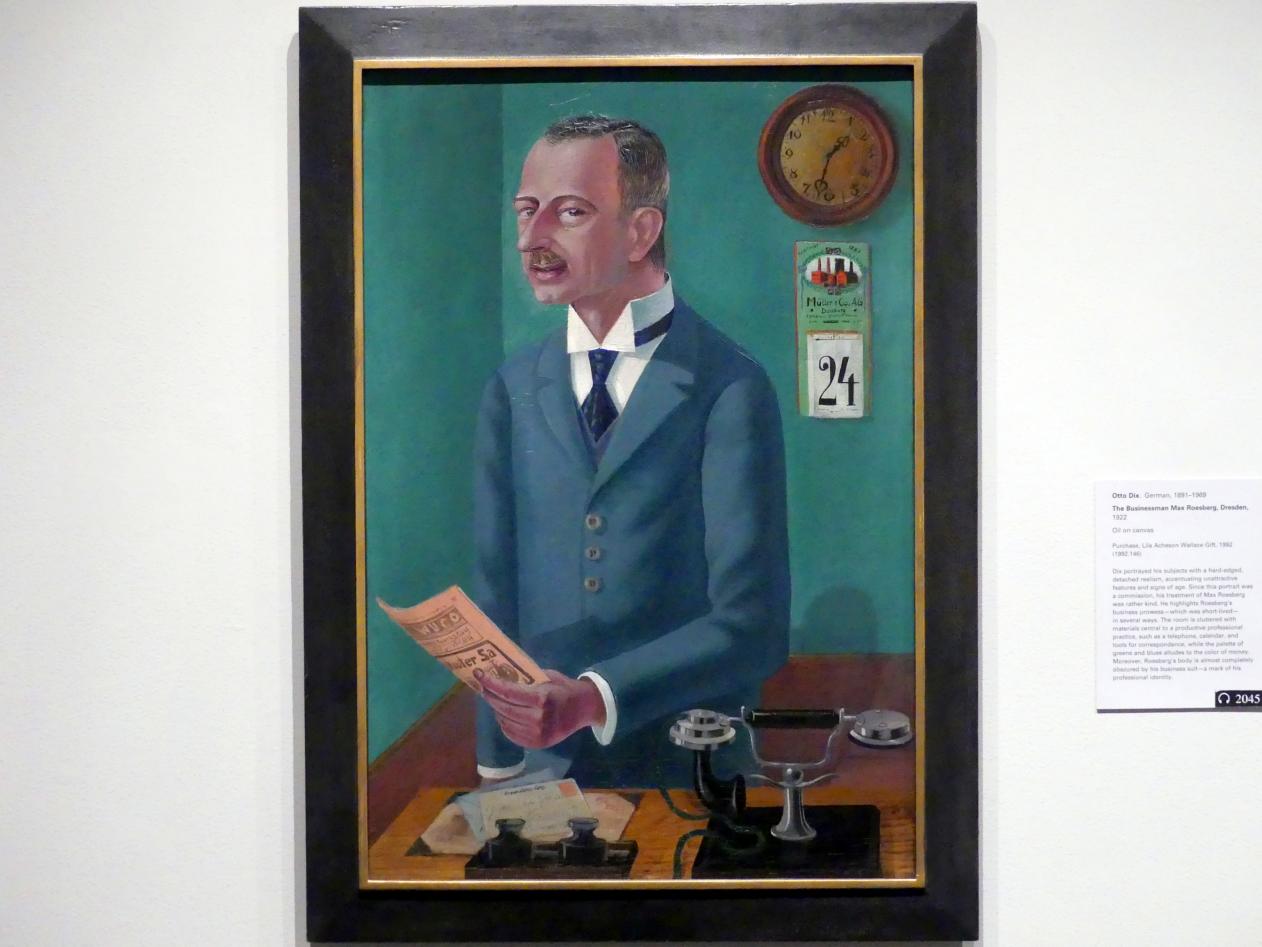 Otto Dix (1913–1949), Der Kaufmann Max Roesberg, Dresden, New York, Metropolitan Museum of Art (Met), Saal 903, 1922, Bild 1/2