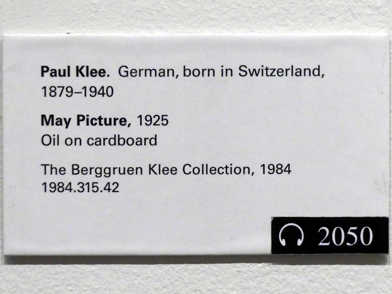 Paul Klee (1904–1940), Maibild, New York, Metropolitan Museum of Art (Met), Saal 912, 1925, Bild 2/2