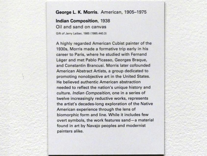 George L.K. Morris (1938), Indianische Komposition, New York, Metropolitan Museum of Art (Met), Saal 911, 1938, Bild 2/2