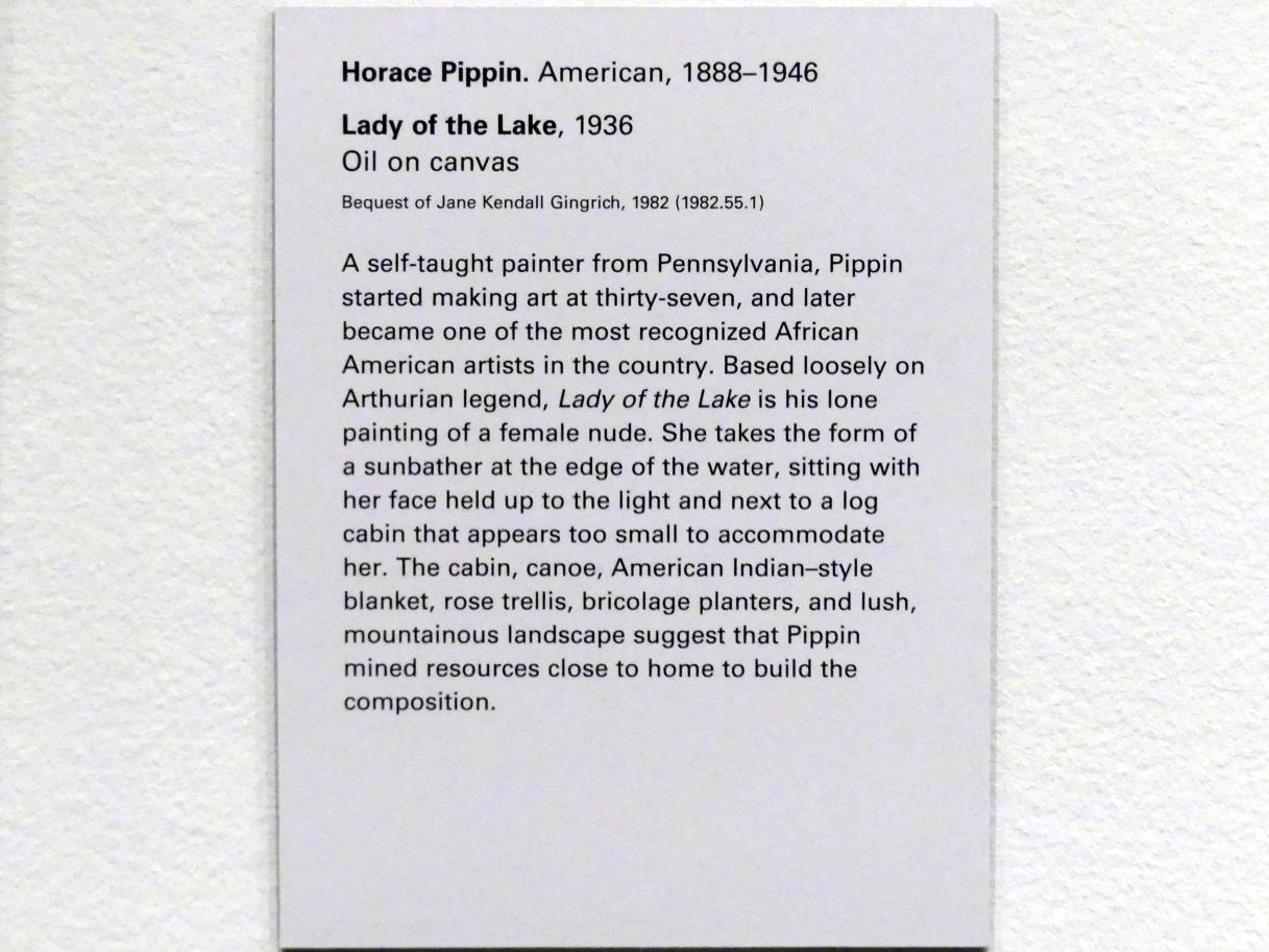 Horace Pippin (1936–1945), Dame des Sees, New York, Metropolitan Museum of Art (Met), Saal 911, 1936, Bild 2/2