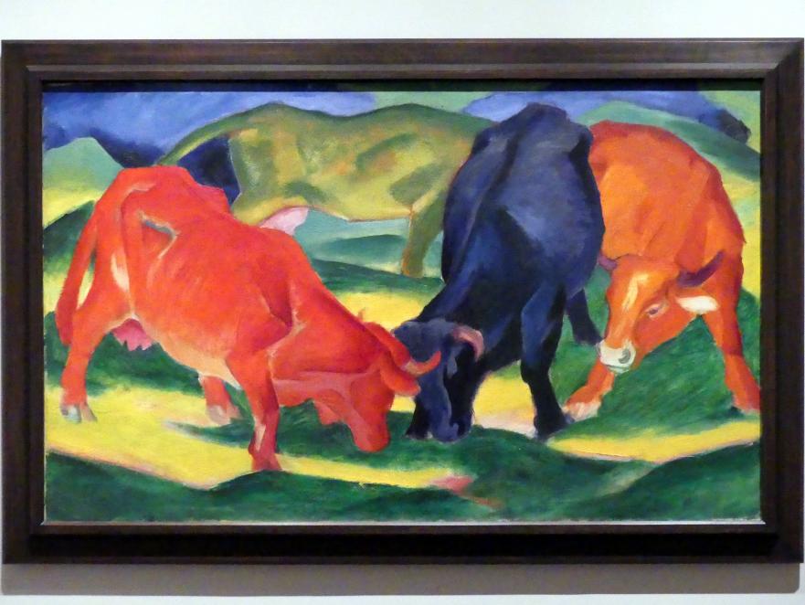 Franz Marc (1904–1914), Kämpfende Kühe, New York, Metropolitan Museum of Art (Met), Saal 911, 1911, Bild 1/2