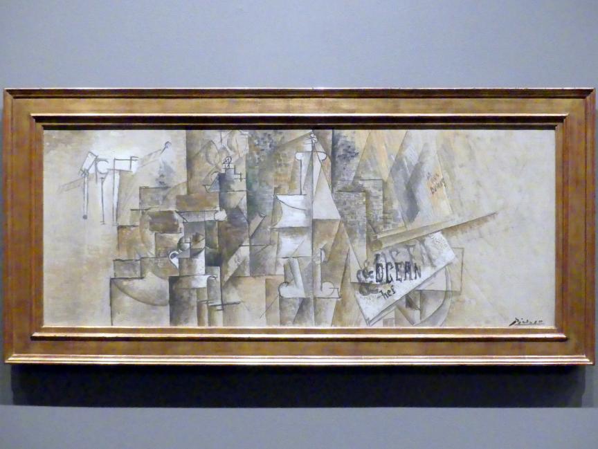Pablo Picasso (1897–1972), Pfeifenständer und Stillleben auf einem Tisch, New York, Metropolitan Museum of Art (Met), Saal 908, 1911, Bild 1/2