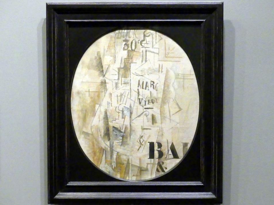 Georges Braque (1906–1956), Flasche von Marc Vieux, New York, Metropolitan Museum of Art (Met), Saal 908, 1912