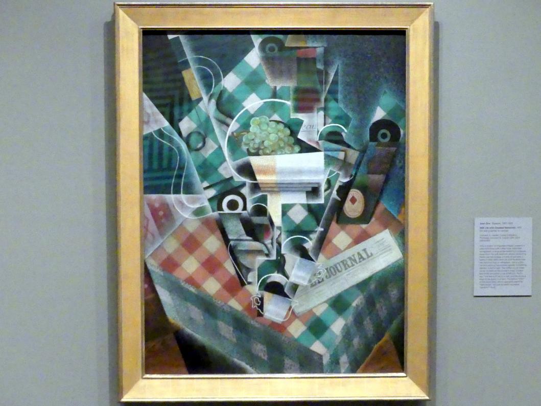 Juan Gris (1911–1926), Stillleben mit karierter Tischdecke, New York, Metropolitan Museum of Art (Met), Saal 908, 1915, Bild 1/2