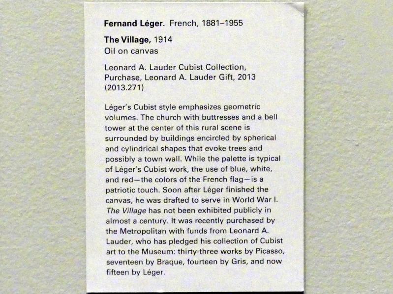 Fernand Léger (1912–1954), Das Dorf, New York, Metropolitan Museum of Art (Met), Saal 908, 1914, Bild 2/2
