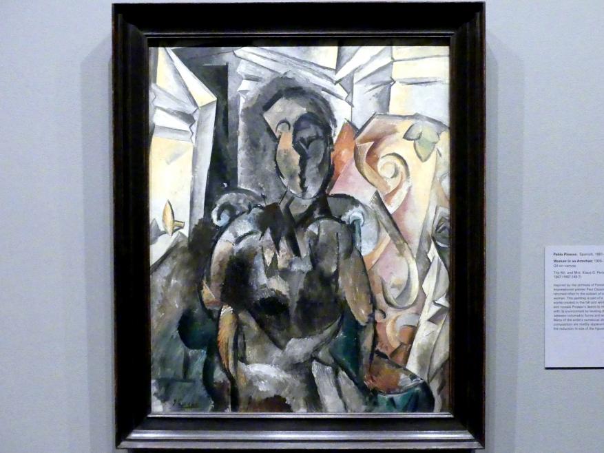 Pablo Picasso (1897–1972), Frau im Sessel, New York, Metropolitan Museum of Art (Met), Saal 908, 1909–1910, Bild 1/2