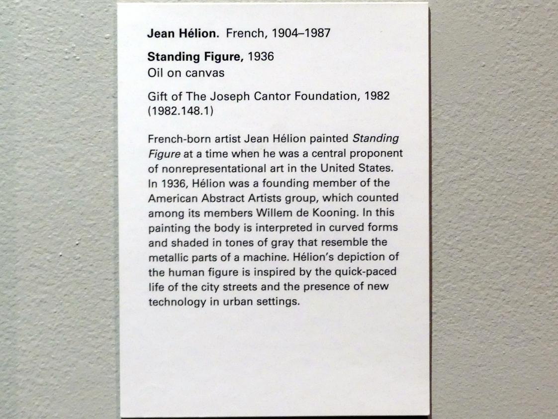 Jean Hélion (1933–1951), Stehende Figur, New York, Metropolitan Museum of Art (Met), Saal 909, 1936, Bild 2/2