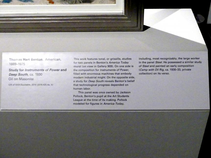 Thomas Hart Benton (1928–1930), Studie für 'Instrumente der Macht' & 'Deep South', New York, Metropolitan Museum of Art (Met), Saal 909, um 1930, Bild 3/3